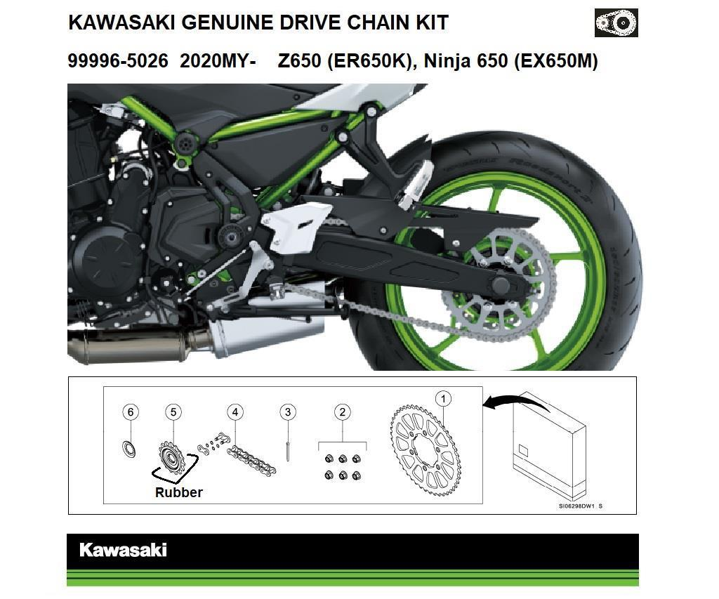 Original Kedje- och Drevsats Ninja 650 & Z650 (EX650M/ER650K)