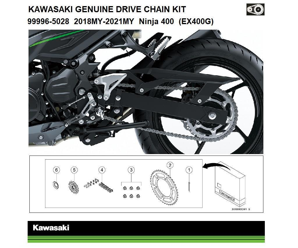 Original Kedje- och Drevsats Ninja 400 & Z400 (EX400G/ER400F)