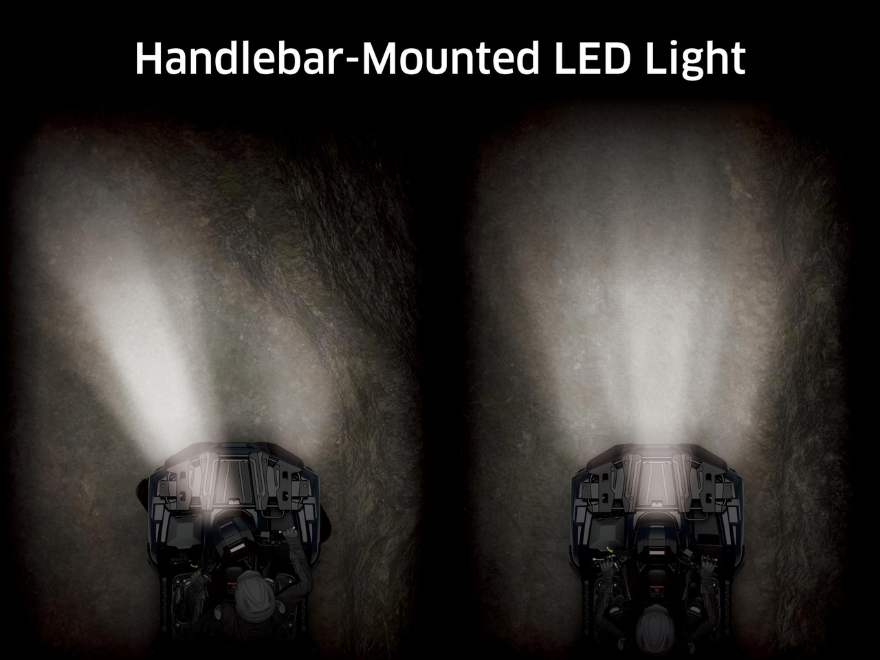 LED-lampa monterad på styret