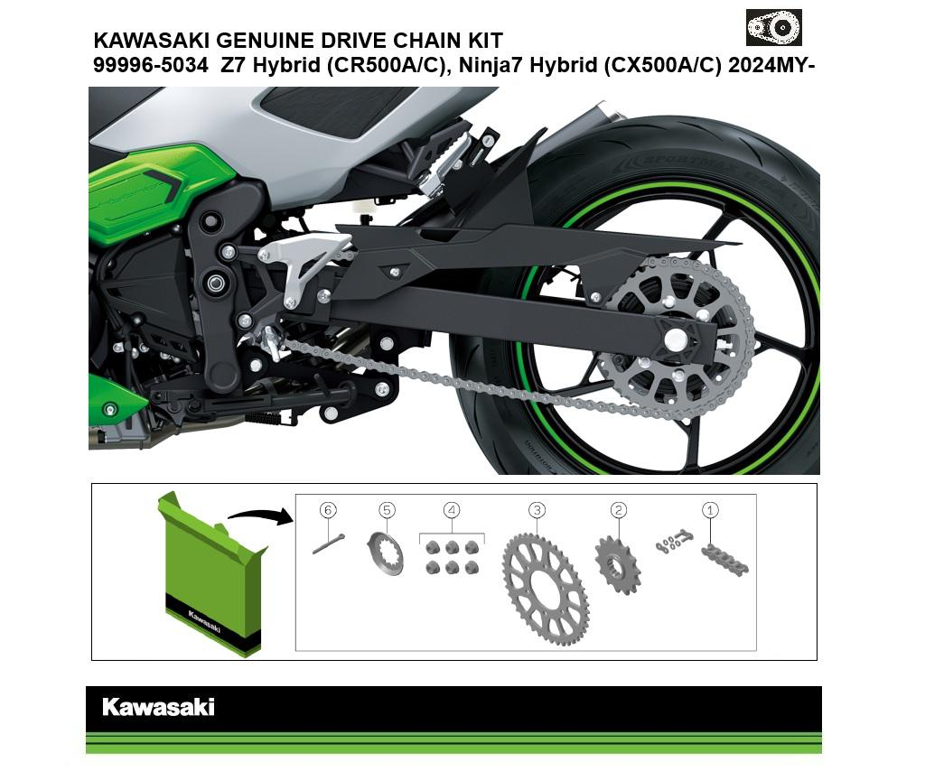 Original Kedje- och Drevsats Ninja 7 & Z7 Hybrid (CX500A/C/CR500A/C)
