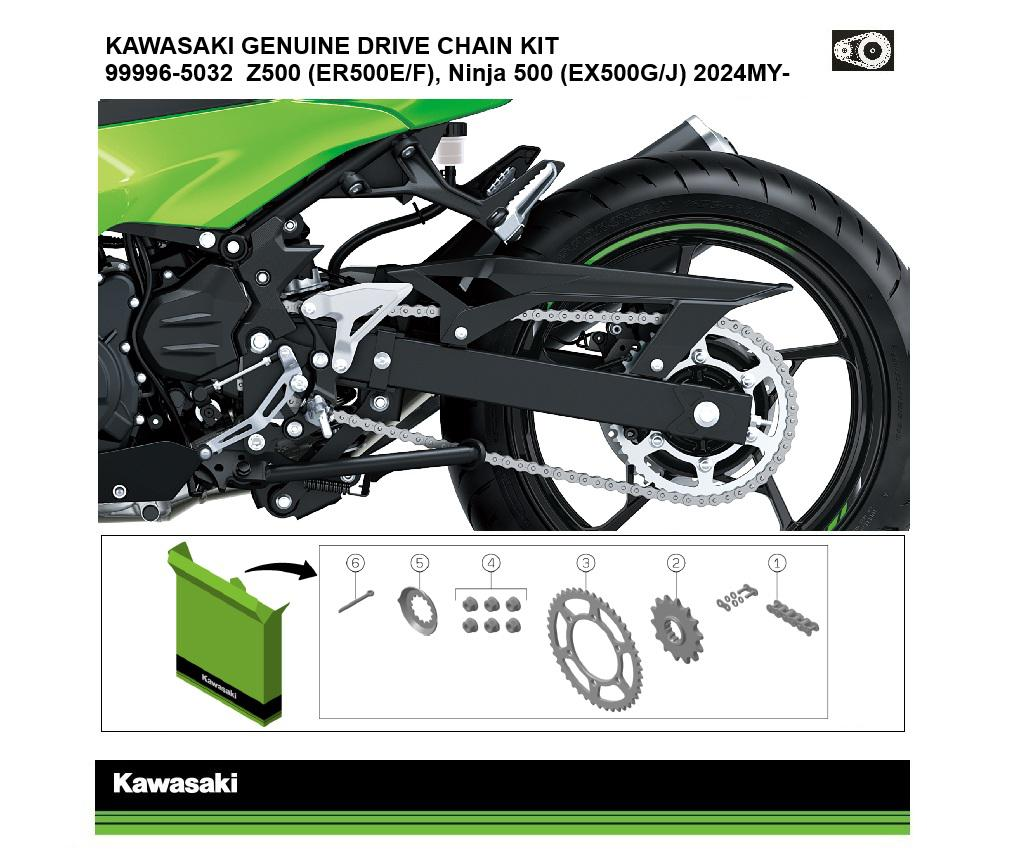 Original Kedje- och Drevsats Ninja 500 & Z500 (ER500E/F/EX500G/J)