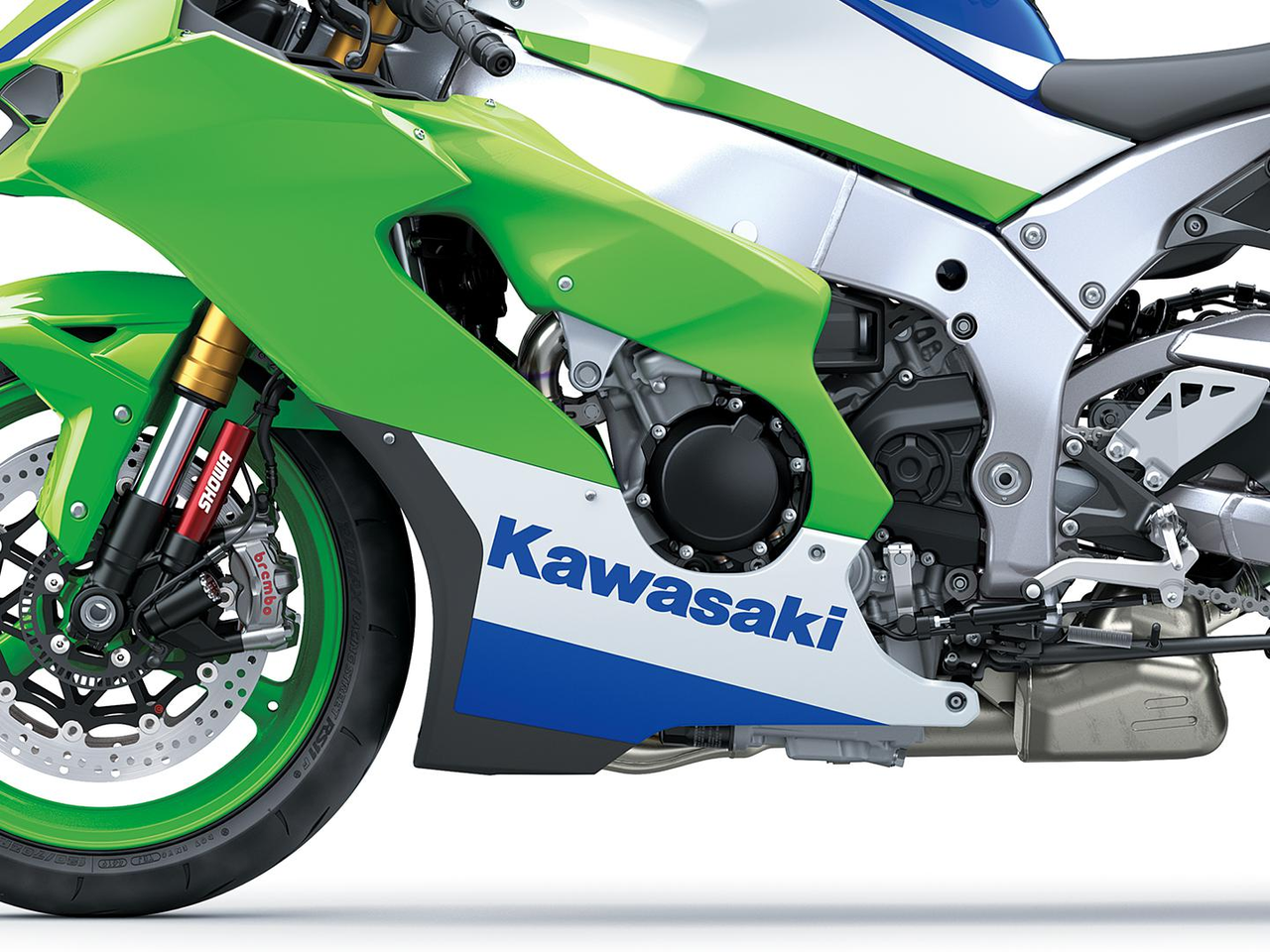 Kawasaki logotyp på sidan