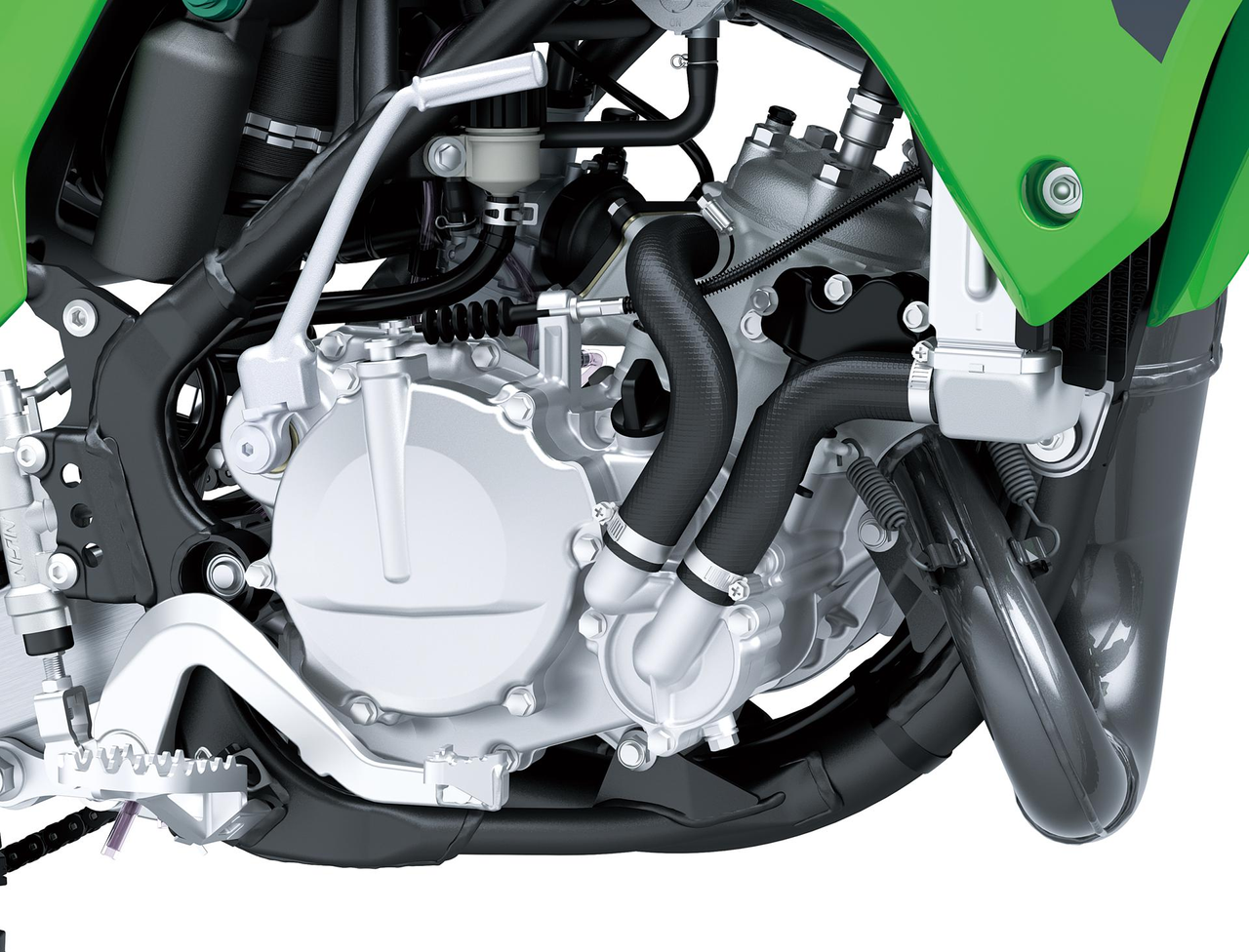 Två typer av tvåtakts, encylindriga motorer