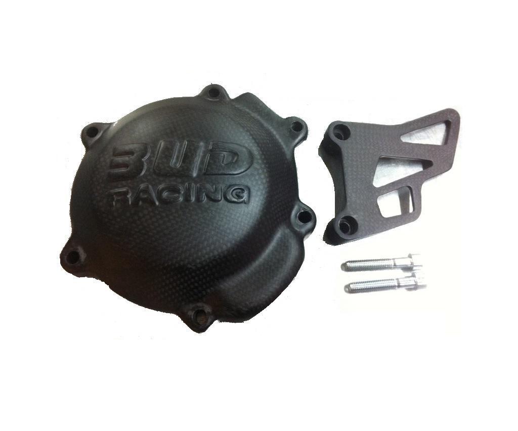 Bud Racing kolfiberkåpa för tändning & drev (KX85)